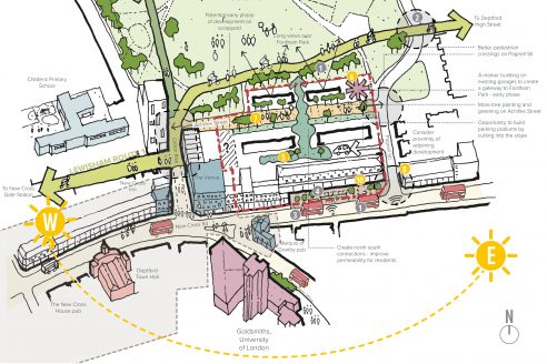 A team featuring Levitt Bernstein, WR-AP and ZCD Architects has won a contest to reavamp the Achilles Street estate in New Cross